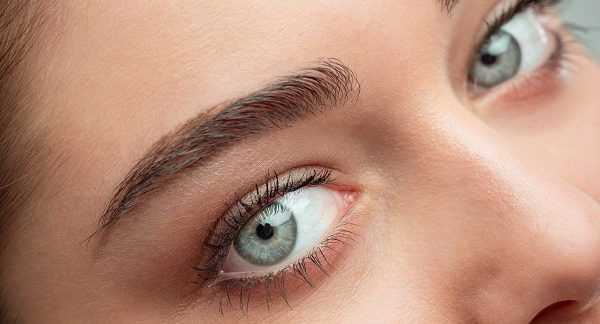 Mujer bella con unas cejas y ojos perfectos