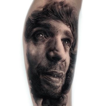 Tatuaje de Camarón de la Isla realizado por Álex Díaz