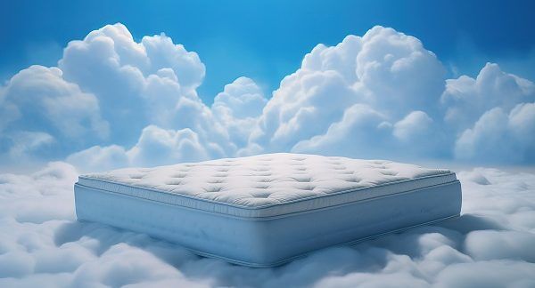 Imagen de un colchón sobre unas nubes